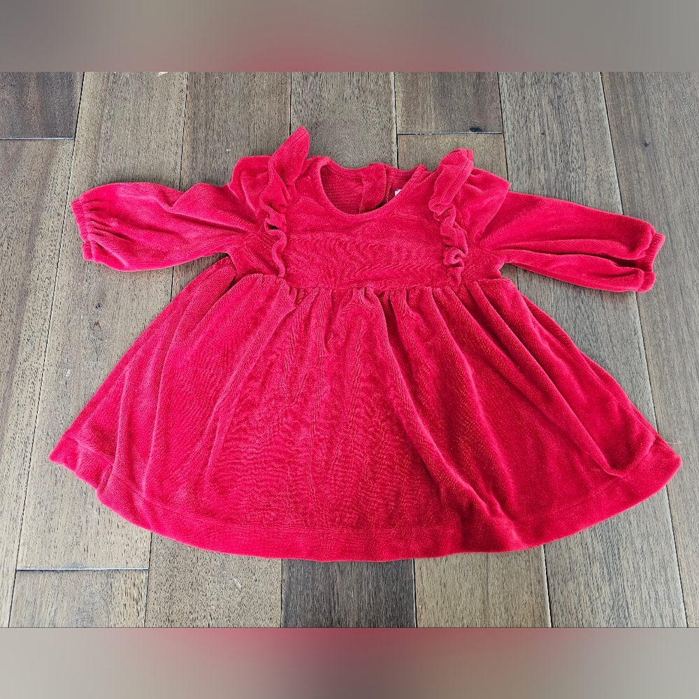 Rise Little Earthling Soft Red Long Sleeve Dress 9–12 Months